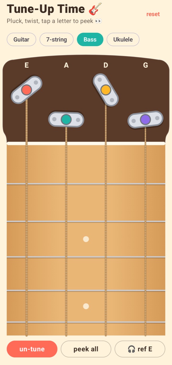 The same tuning game set up for bass
